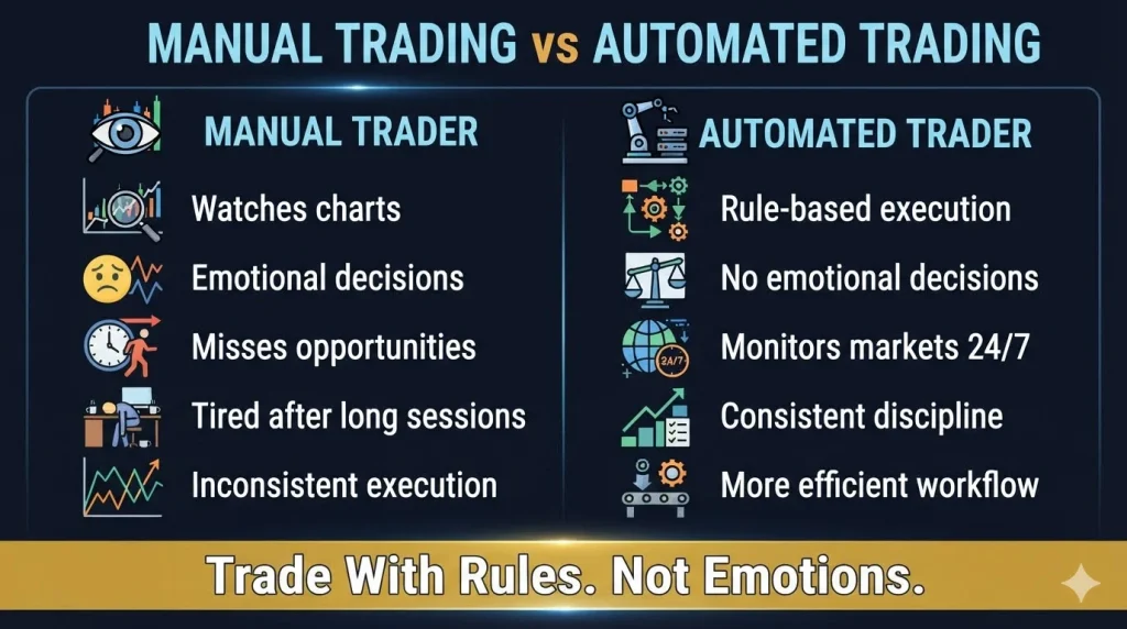 Why Automate Trading manual trading vs auto trading